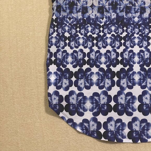 Talbots Blouse Women's Medium Blue Pullover Short Sleeves - Picture 10 of 12